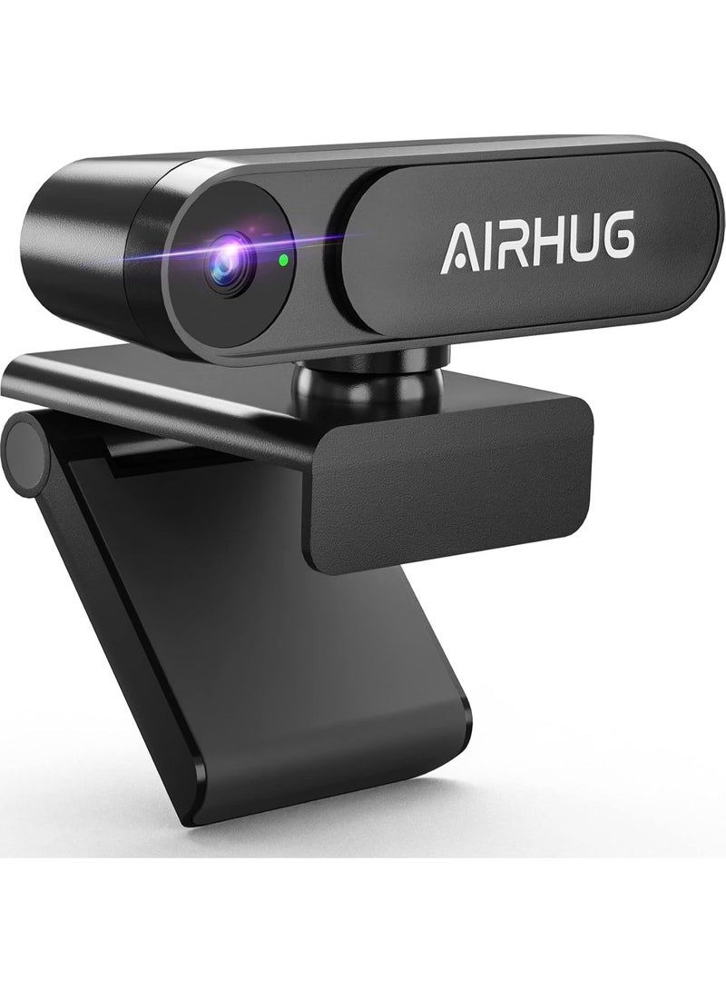 AIRHUG 2K Webcam No Mic with Privacy Cover, USB Web Cam for Computer and Laptop Plug & Play, Web Camera Without Audio, 78° Wide-Angle,for Streaming and Conferencing,Compatible Skype Zoom YouTube - Image 1
